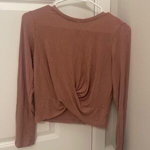Dusty pink Long Sleeve Twist Top